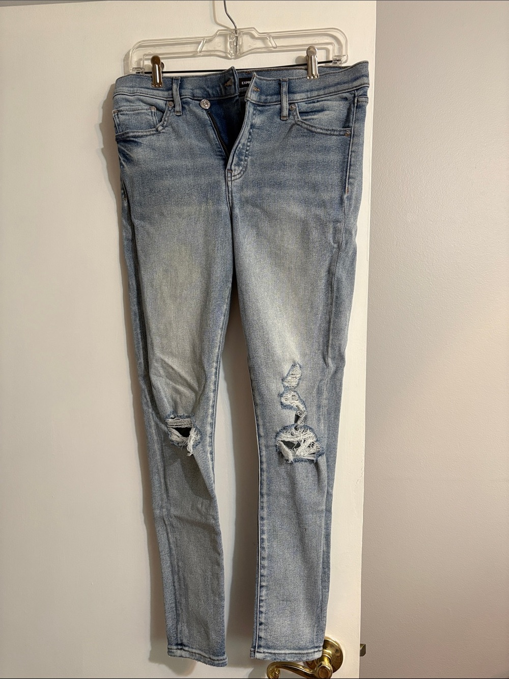 Light Wash Distressed Women's Jeans